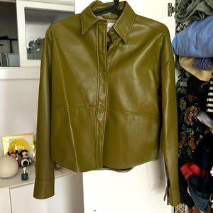 Babaton Pelli Crop Vegan Leather Jacket